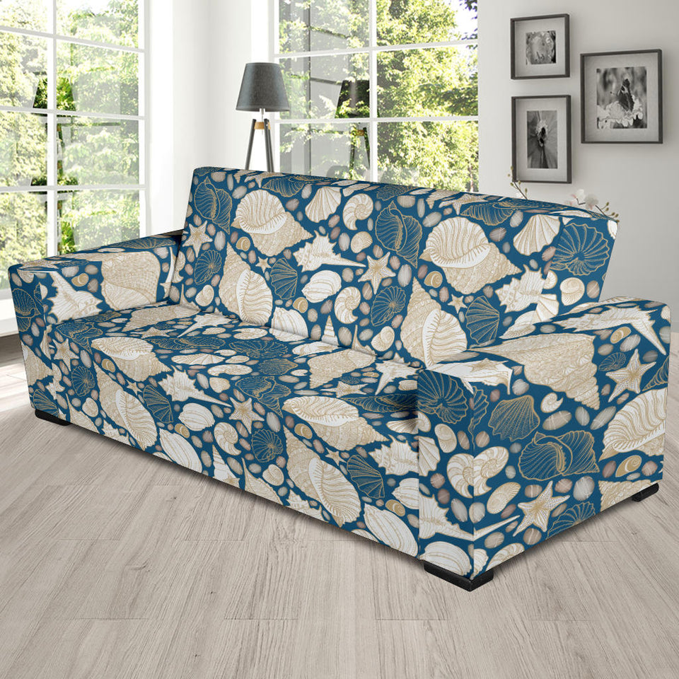 Shell Polynesian Tribal Design Pattern Sofa Slipcover