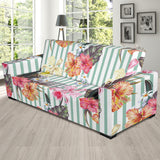 Colorful Orchid Flower Pattern Sofa Slipcover