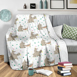 Cute Rhino Pattern Background Premium Blanket