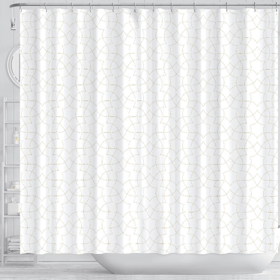 Arabic White Pattern Shower Curtain Fulfilled In US