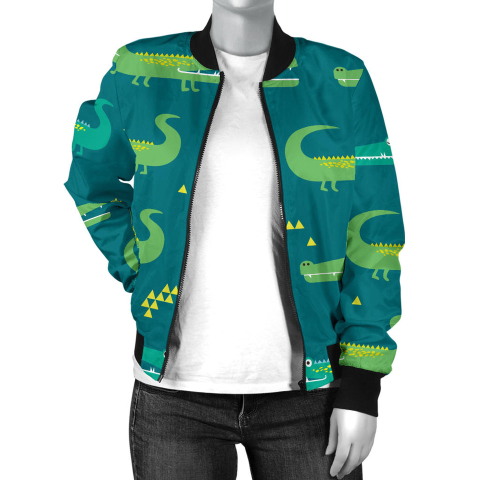 Crocodile Pattern Women'S Bomber Jacket