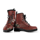 Koi Fish Carp Fish Red Background Leather Boots