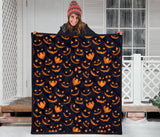 Halloween Pattern Pumpkin Background Premium Quilt