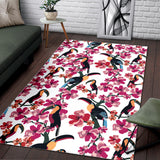 Toucan Flower Design Pattern Area Rug