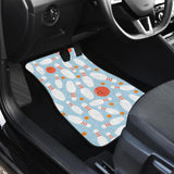 Bowling Ball Bowling Pins Blue Blackground Front And Back Car Mats