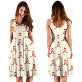 Golden Retriever Pattern Print Design 01 Sleeveless Midi Dress