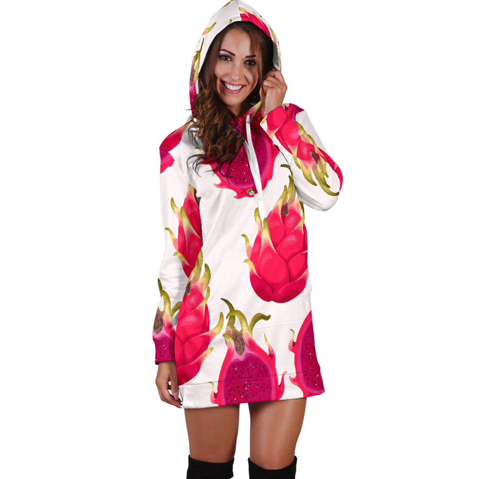Dragon Fruits Design Pattern Women'S Hoodie Dress