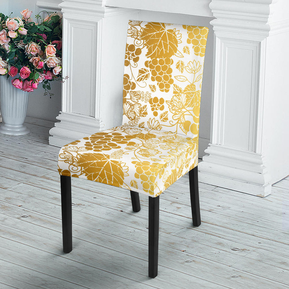 Gold Grape Pattern Dining Chair Slipcover
