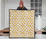 Fried Eggs Pattern Print Design 02 Premium Quilt