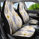 Lavender Modern Pattern Blackground Universal Fit Car Seat Covers