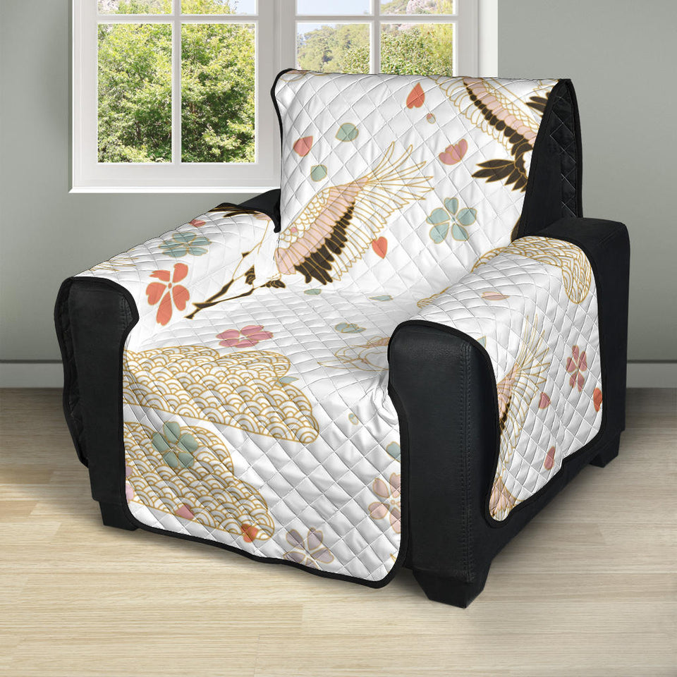 Beautiful Japanese cranes pattern Recliner Cover Protector