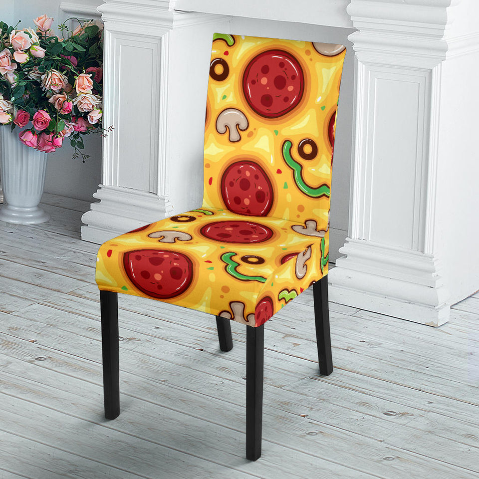 Pizza Texture Pattern Dining Chair Slipcover