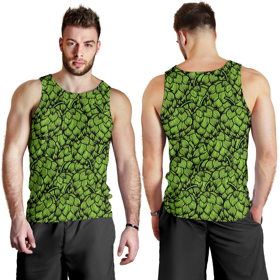 Green hop pattern Men Tank Top