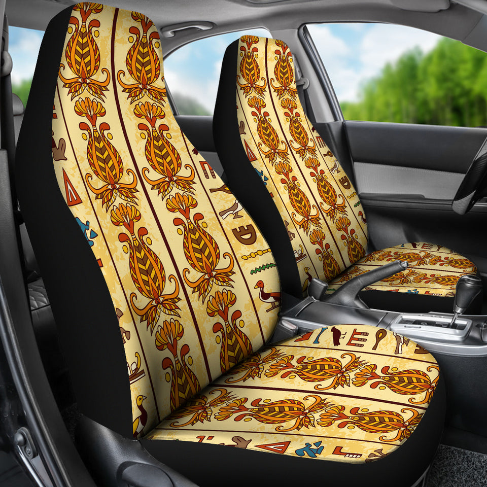 Egypt Hieroglyphics Pattern Print Design 04 Universal Fit Car Seat Covers