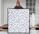 Garlic Pattern Black White Premium Quilt