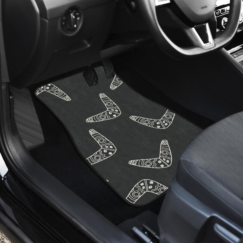 Hand Drawn Boomerang Australian Aboriginal Ornament Front And Back Car Mats