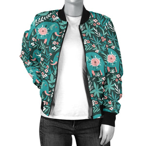 Elephants Jungle Pattern Women'S Bomber Jacket