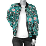 Elephants Jungle Pattern Women'S Bomber Jacket