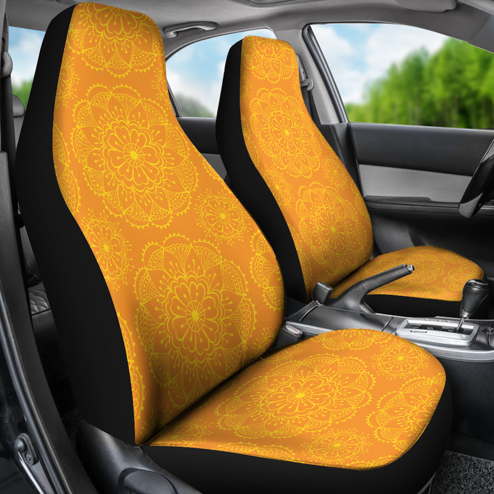Orange Traditional Indian Element Pattern Universal Fit Car Seat Covers