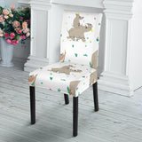 Cute Rhino Pattern Background Dining Chair Slipcover