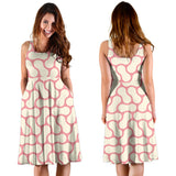 Peanuts Texture Pattern Sleeveless Midi Dress