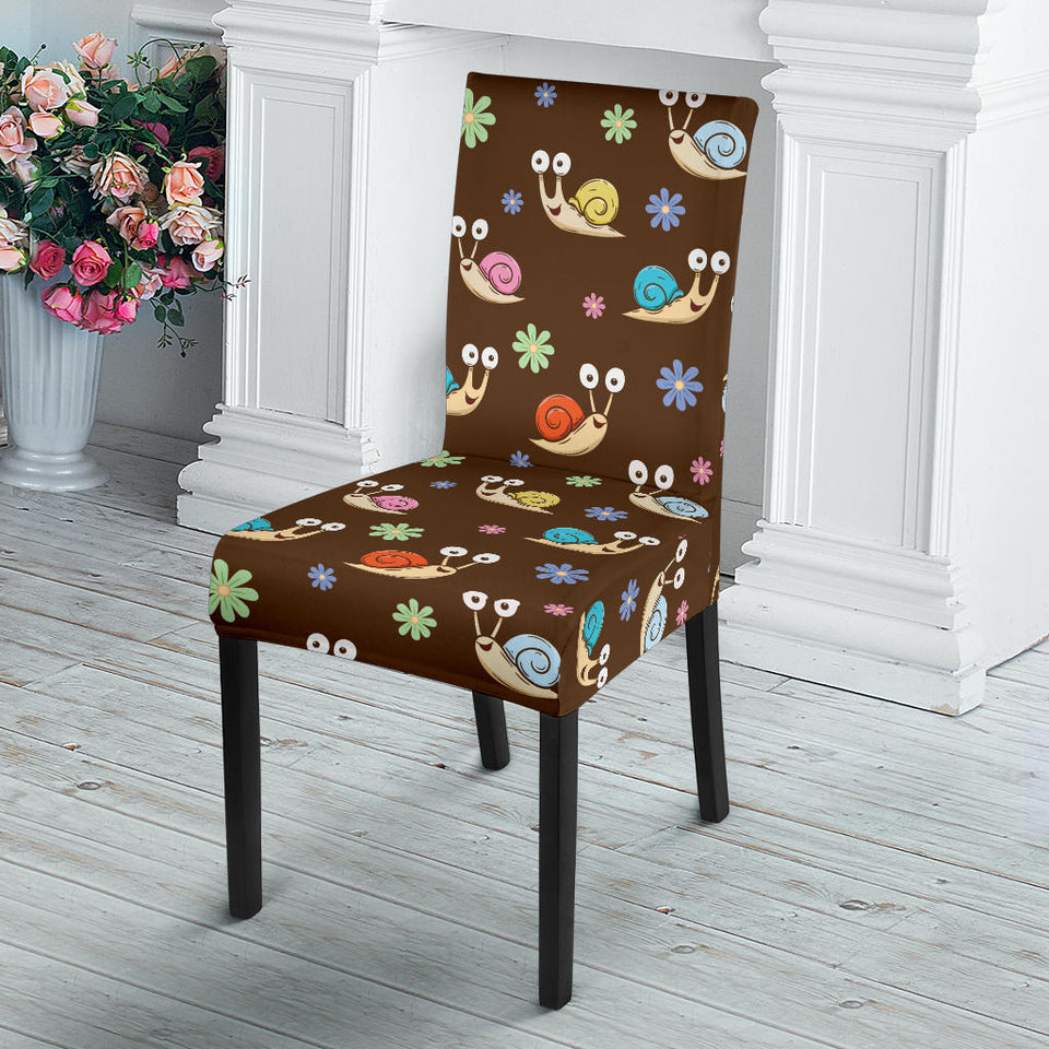 Snail Pattern Print Design 03 Dining Chair Slipcover