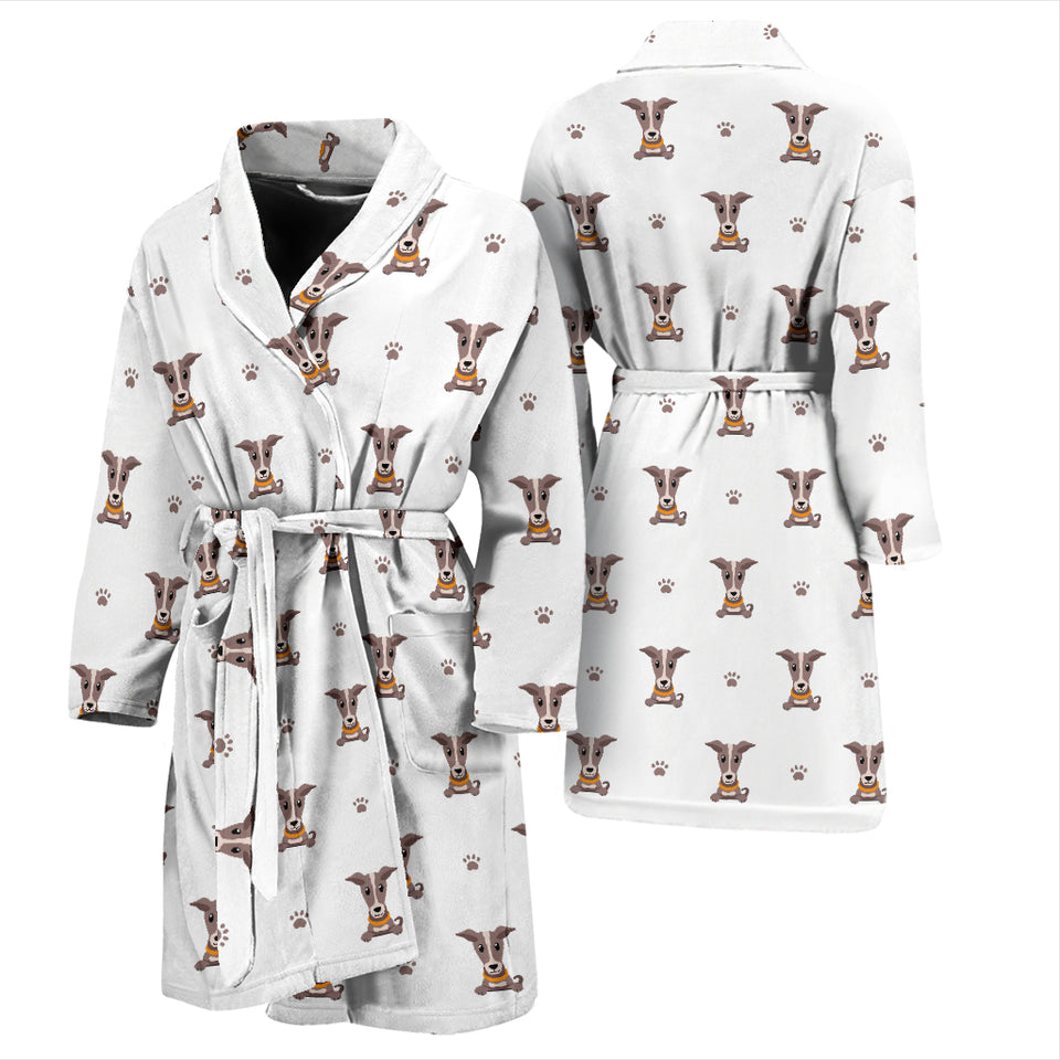 Greyhound Pattern Print Design 05 Men's Bathrobe