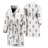 Greyhound Pattern Print Design 05 Men's Bathrobe