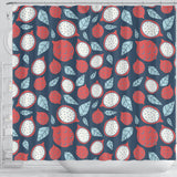 Dragon Fruits Dark Blue Background Shower Curtain Fulfilled In US