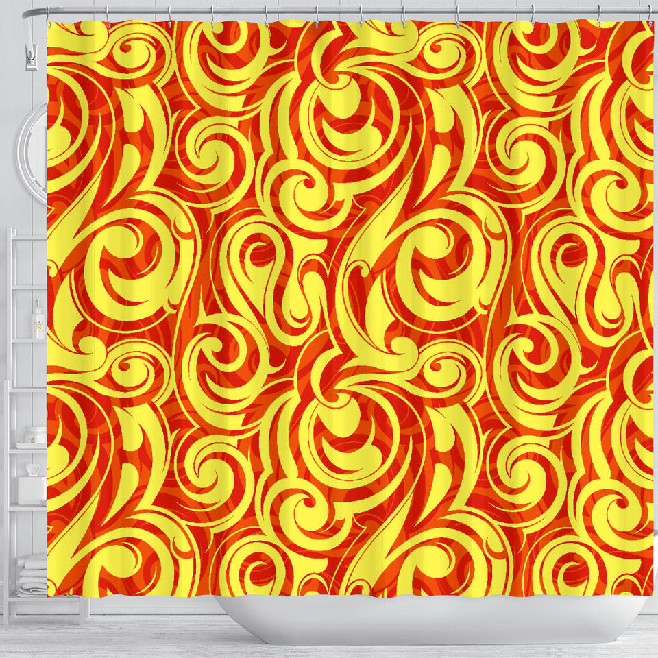 Fire Flame Design Pattern Shower Curtain Fulfilled In US