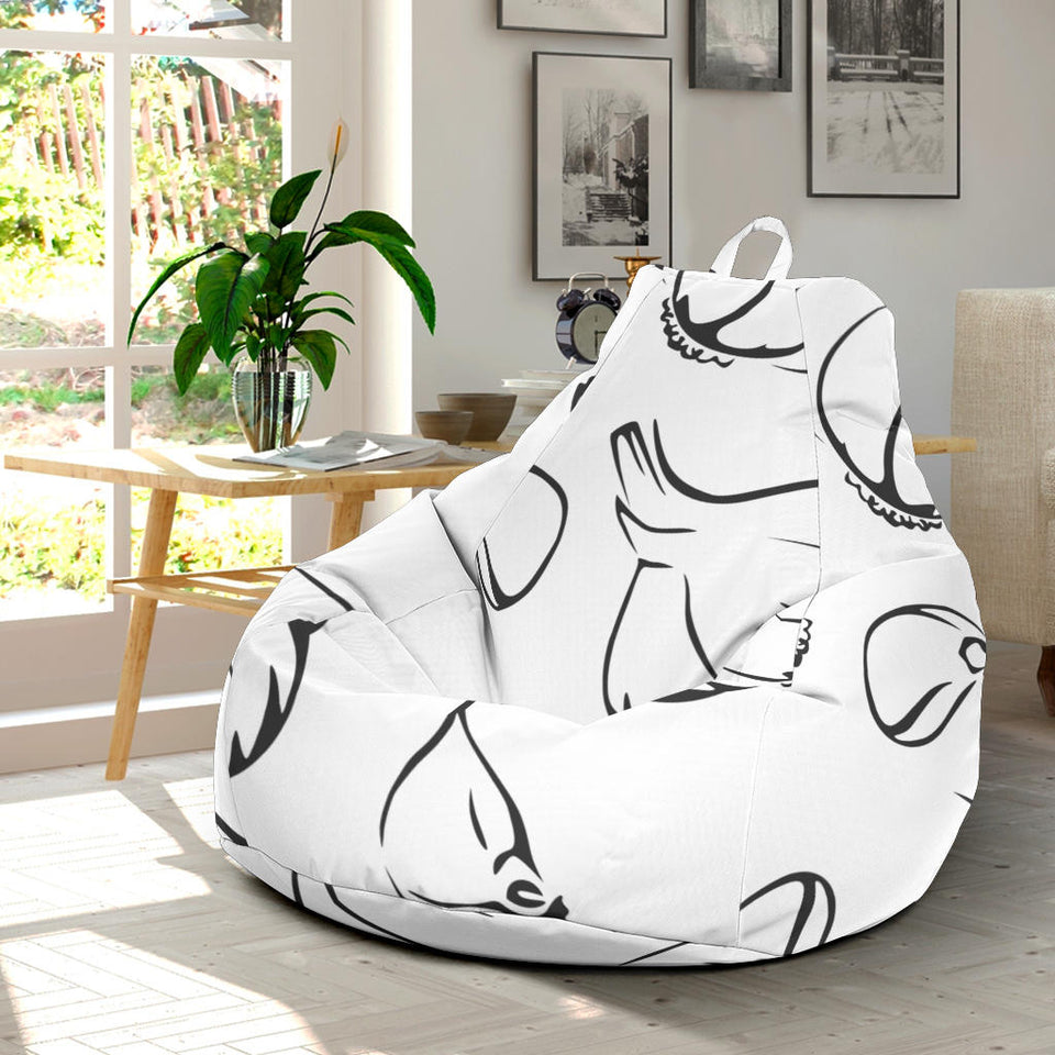 Garlic Pattern Black White Bean Bag Cover