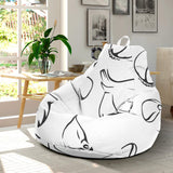 Garlic Pattern Black White Bean Bag Cover