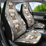 Happy Pug Pattern  Universal Fit Car Seat Covers