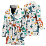 Cute Crocodile Pattern Women'S Bathrobe