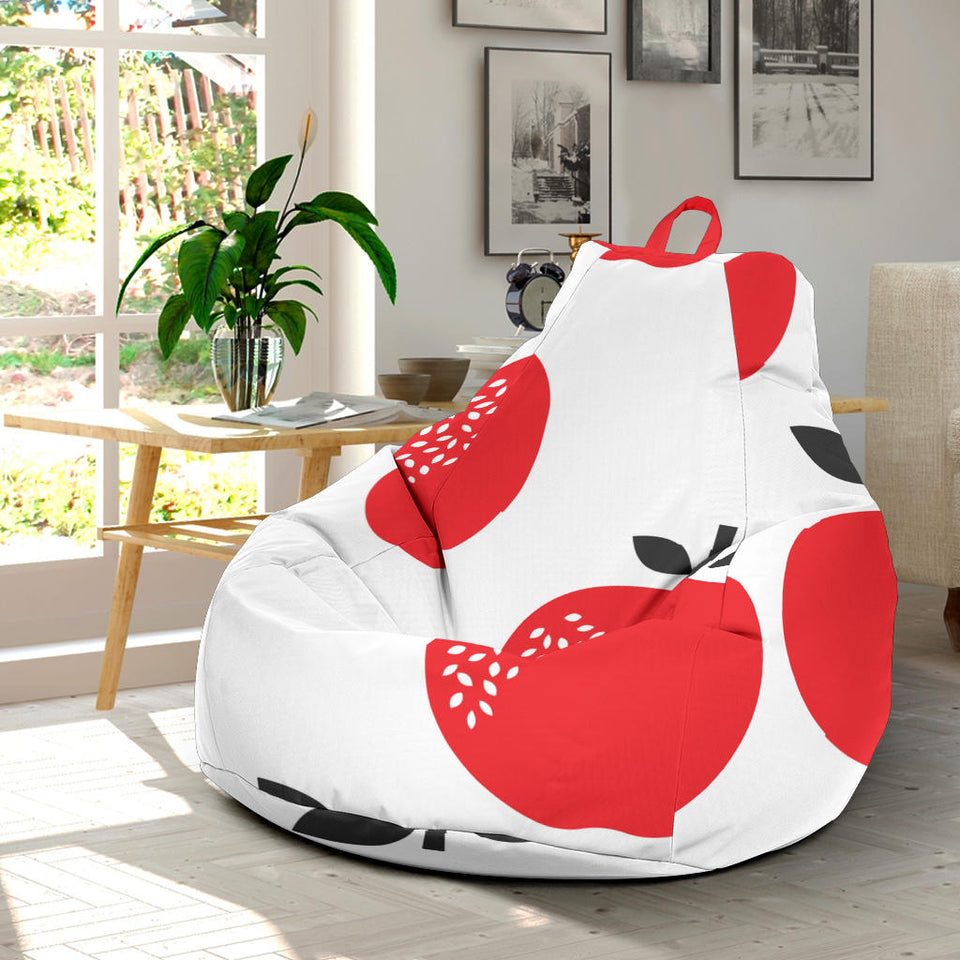 Red Apples White Background Bean Bag Cover