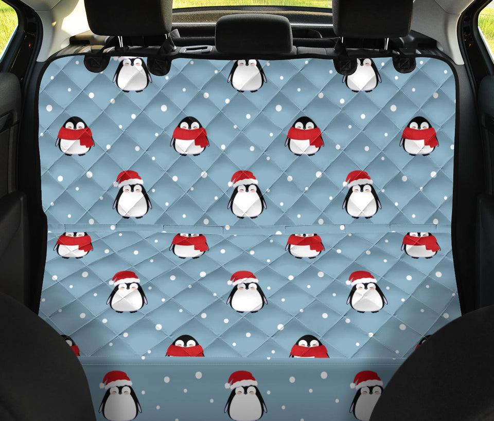 Cute Penguin Christmas Snow Pattern Dog Car Seat Covers