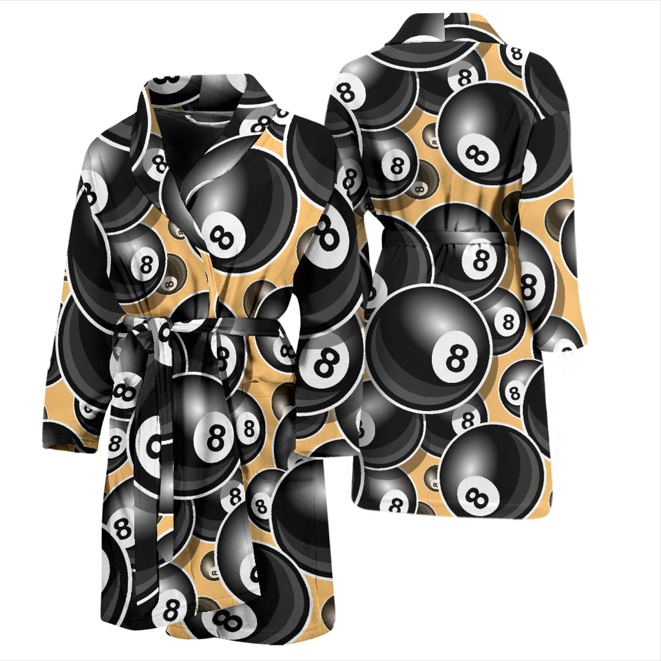 Billiard Ball Pattern Print Design 04 Men's Bathrobe