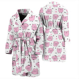 Pig Pattern Print Design 03 Men's Bathrobe