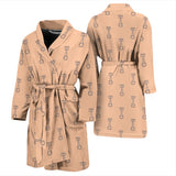 Engine Piston Cream Background Pattern Print Design 04 Men's Bathrobe
