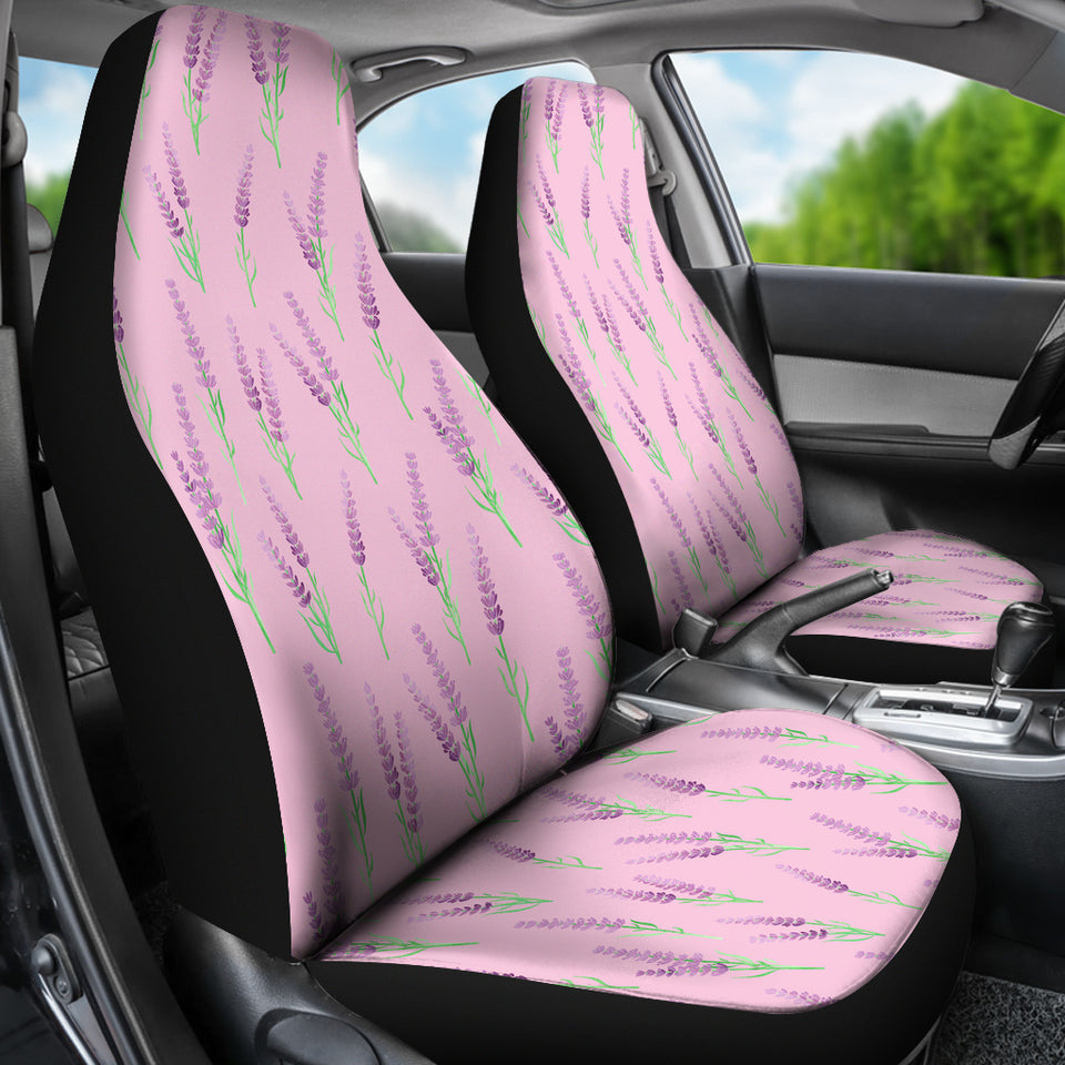 Lavender Pattern Pink Background Universal Fit Car Seat Covers