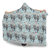 Lovely Sea Otter Pattern Hooded Blanket