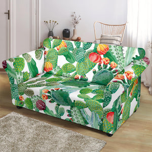 Cactus Design Pattern Copy Loveseat Couch Slipcover