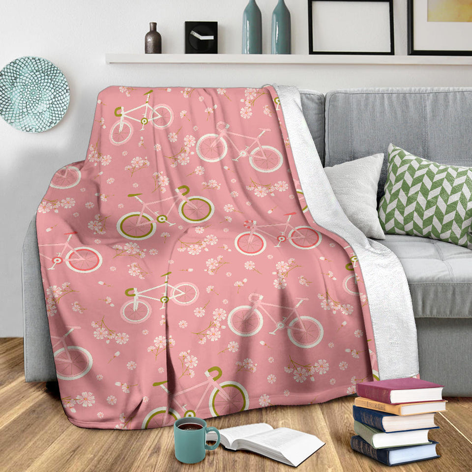 Bicycle Pattern Print Design 02 Premium Blanket