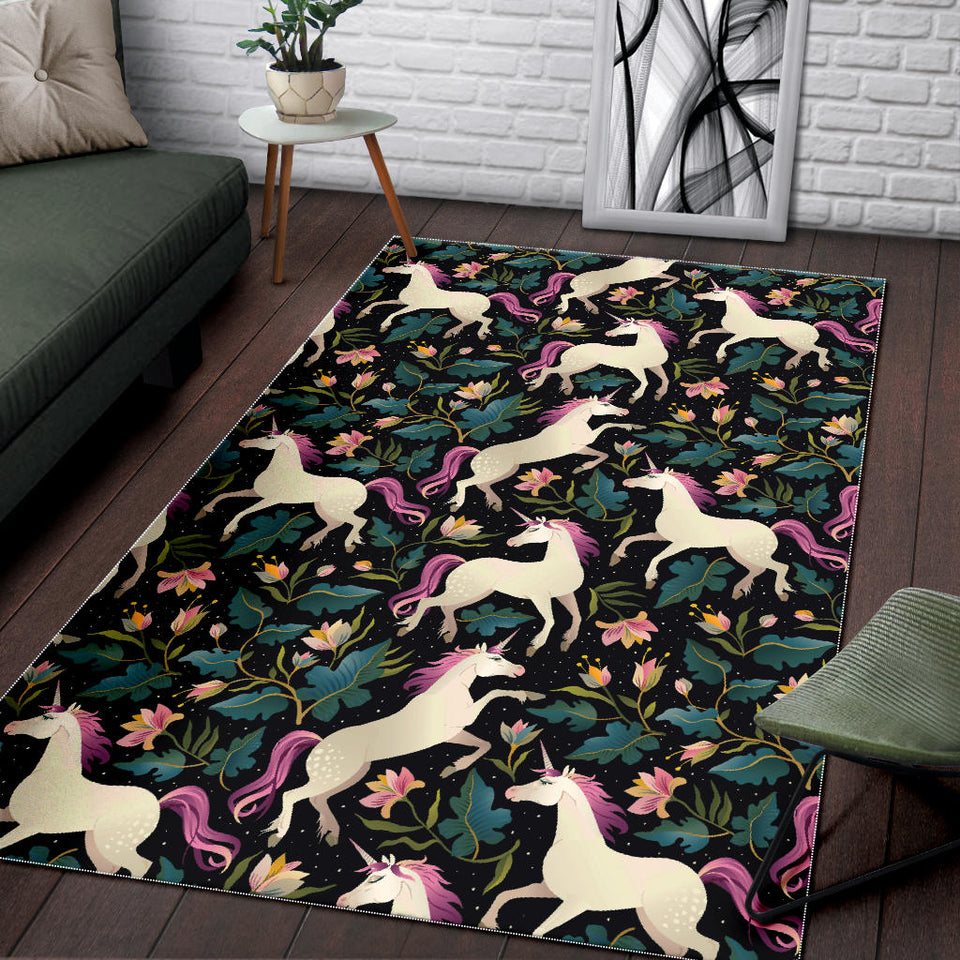 Unicorns Forest Background Area Rug