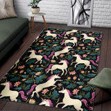 Unicorns Forest Background Area Rug