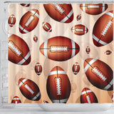 American Football Ball Design Pattern Shower Curtain Fulfilled In US