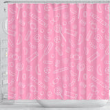 Sweet Candy Pink Background Shower Curtain Fulfilled In US