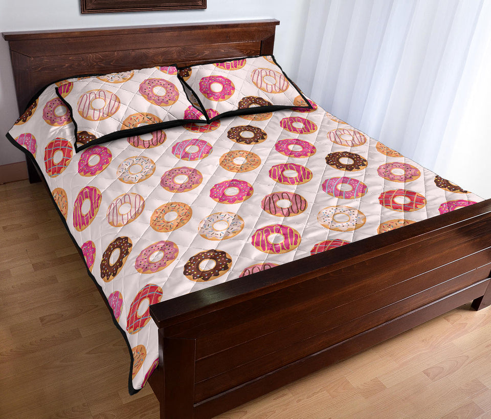 Colorful donut pattern Quilt Bed Set