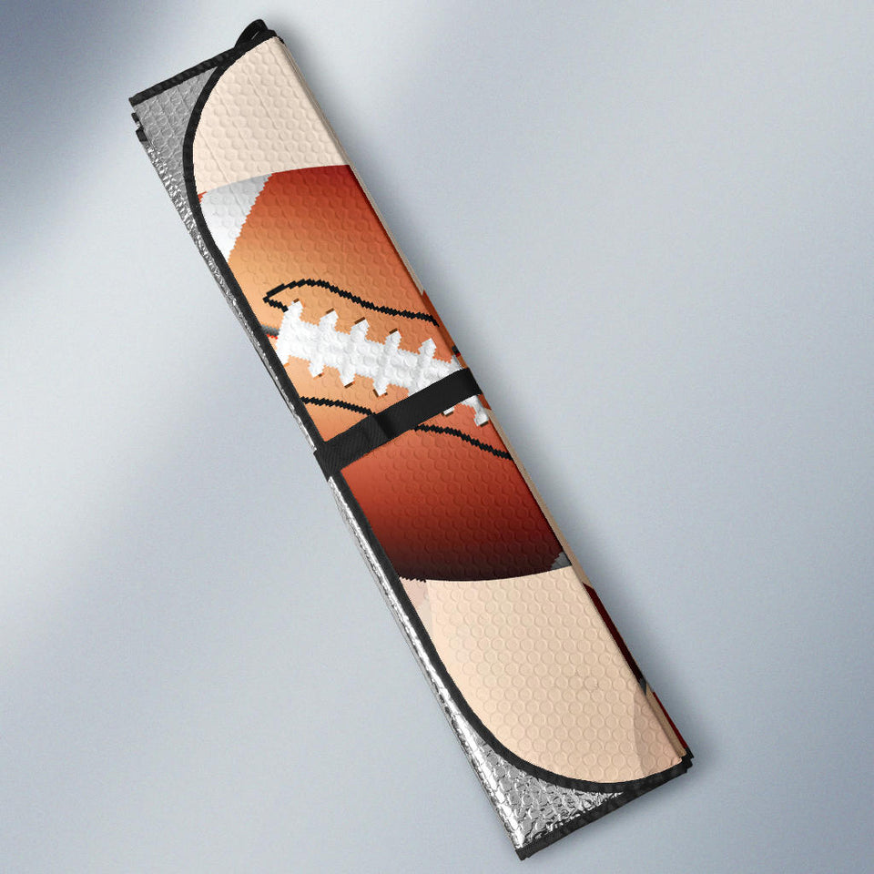 American Football Ball Design Pattern Car Sun Shade