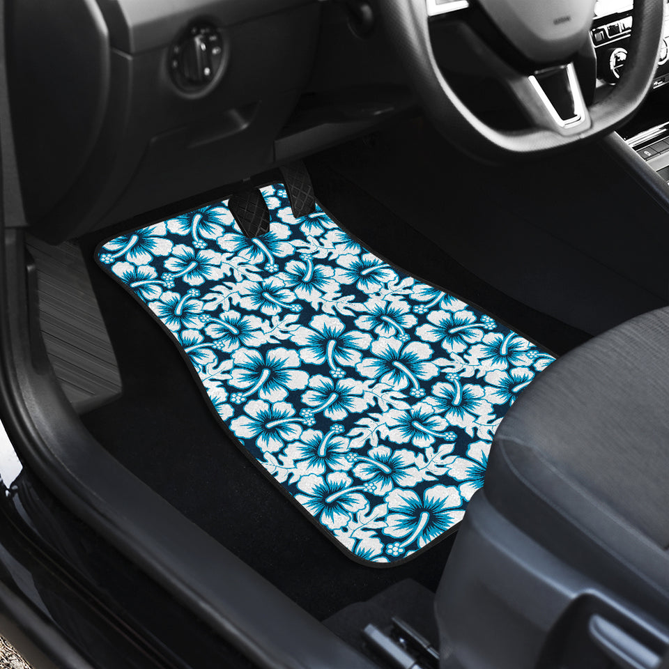 Hibiscus Pattern Print Design 04 Front and Back Car Mats